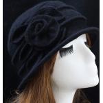 Schwarze Vintage Melonen-Hüte für Damen für den für den Winter 
