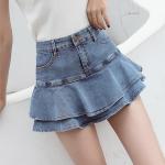 Blaue Unifarbene Vintage Mini Jeans-Miniröcke aus Denim maschinenwaschbar für Damen Größe XXL für den für den Sommer 