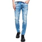 Hellblaue Vintage R-Neal Ripped Jeans & Zerrissene Jeans mit Reißverschluss aus Baumwolle für Herren Weite 31 für Partys für den für den Herbst 
