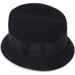 Schwarze Vintage Trilbies & Fedora-Hüte aus Satin für Herren Größe M für den für den Winter 