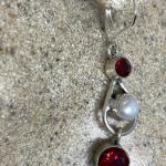 Silberne Vintage Perlenohrringe aus Glas mit Echte Perle 