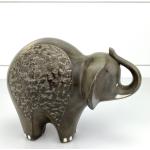 Graue Moderne Elefanten Figuren strukturiert aus Keramik 