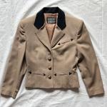 Vintage Haarston Roberson Cropped Beige Wolle Damen Reitjacke | Western Blazer