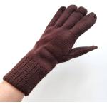 Dunkelbraune Vintage Strick-Handschuhe aus Spitze für Herren Größe L Große Größen für den für den Winter 
