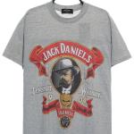 Graue Vintage Jack Daniels T-Shirts für Herren 