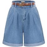 Hellblaue Vintage Belle Poque Jeans-Shorts mit Reißverschluss aus Denim für Damen Größe S für den für den Sommer 