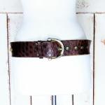 Braune Vintage Ledergürtel aus Leder für Herren Größe M Länge 100 