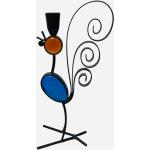 Blaue Vintage Große Kerzenständer & Bodenkerzenständer mit Vogel-Motiv 