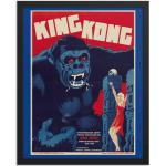 Schwarze Vintage King Kong Filmposter & Kinoplakate matt aus Papier mit Rahmen 