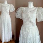 Vintage Brautkleider & Hochzeitskleider mit Rüschen aus Spitze für Damen Größe M 