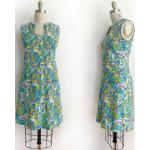 Blumenmuster Vintage Mini Minikleider & kurze Kleider mit Reißverschluss für Damen Größe S für den für den Winter 