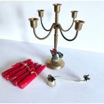 Rote Vintage 30 cm Kandelaber & Kerzenleuchter aus Metall 3-teilig 