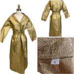 Goldene Vintage Maxi Trenchcoats lang für Herren Größe M 