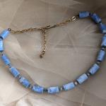 Vintage Mid-Century Sky Baby Blau Weiß Swirl Marmor Halskette Perlenkette Elegant Fairy Casual Formal Hippie Geschenk Pin Up Kawaii