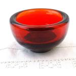 Rote Retro 10 cm Runde Teelichtgläser aus Glas 