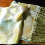 Limettengrüne Batik Vintage Seidenschals mit Fransen aus Seide für Herren 