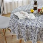 Reduzierte Marineblaue Vintage Tischdecken aus Damast schmutzabweisend 