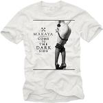 Weiße Pin Up Kurzärmelige Makaya T-Shirts enganliegend für Herren Größe M 