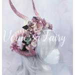 Cremefarbene Blumenmuster Vintage Herrenhaarkränze zur Hochzeit 