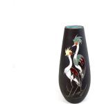 Schwarze Vintage 30 cm Runde Vasen & Blumenvasen 13 cm mit Tiermotiv aus Keramik 