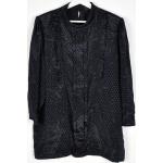 Schwarze Gepunktete Vintage Festliche Blusen mit Rüschen mit Knopf aus Polyester für Damen Größe XL 