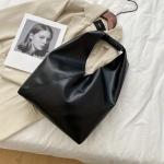 Schwarze Vintage Hobo Bags aus Kunstleder 