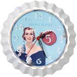 Vintage Wanduhr Pin Up Girl Rockabilly Bunt Uhr 25