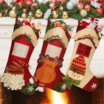 Schokoladenbraune Nikolausstiefel & Weihnachtssocken aus Filz personalisiert 3-teilig 
