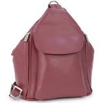 VISCONTI - Damen Leder Rucksackhandtasche - Rucksack Mittelgroß - Backpack mit Verstellbare Schultergurte - DANII - 18357 - Rot