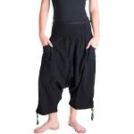 Vishes - Alternative Bekleidung - Damen Lässige Extra Weite Hose Baggy Schlupfhose Dehnbund Taschen schwarz