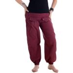 Dunkelrote Unifarbene Boho Vishes Freizeithosen aus Baumwolle Handwäsche für Herren für den für den Sommer 