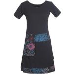 Schwarze Bestickte Ethno Kurzärmelige Vishes Mini Minikleider & kurze Kleider mit Elfenmotiv aus Baumwolle Handwäsche für Damen für den für den Sommer 