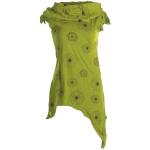 Hellgrüne Boho Ärmellose Vishes Mini Rollkragen Sommerkleider mit Elfenmotiv aus Baumwolle Handwäsche für Damen 