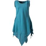Blaue Unifarbene Ethno Vishes Mini Rundhals-Ausschnitt Minikleider & kurze Kleider mit Elfenmotiv aus Baumwolle Handwäsche für Damen Größe XS 