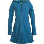 Blaue Unifarbene Ethno Vishes Kapuzenmäntel mit Elfenmotiv mit Reißverschluss aus Fleece Handwäsche für Damen Größe XS für den für den Herbst 