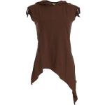 Braune Unifarbene Ethno Vishes Mini Sommerkleider aus Baumwolle Handwäsche für Damen Größe XS 