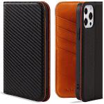 Orange iPhone 13 Pro Hüllen Art: Flip Cases mit Bildern aus Leder mit RFID-Schutz 
