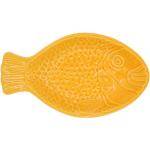 Gelbe Fischplatten aus Keramik 