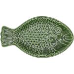 Olivgrüne Fischplatten aus Keramik 