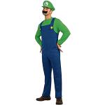 Reduzierte Blaue Super Mario Luigi Cosplay-Kostüme für Herren 