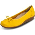 Gelbe Vitaform Damenballerinas ohne Verschluss in Breitweite aus Leder stoßdämpfend Größe 38 für den für den Sommer 