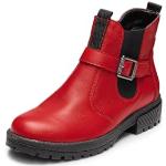 Rote Vitaform Chelsea-Boots mit Reißverschluss aus Nappaleder mit herausnehmbarem Fußbett für Damen Größe 39 für den für den Herbst 