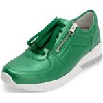 Apfelgrüne Vitaform Keilabsatz Low Sneaker mit Reißverschluss aus Leder leicht für Damen Größe 40 mit Absatzhöhe 3cm bis 5cm 
