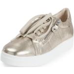 Goldene Vitaform Metallic-Sneaker mit Reißverschluss aus Leder Leicht für Damen Größe 43 mit Absatzhöhe bis 3cm 