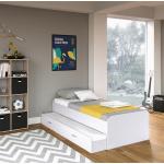Weiße Betten mit Matratze aus Holz 90x200 