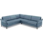 Blaue VITO Möbel Spring L-förmige Polsterecken & Eckgarnituren aus Leder mit Armlehne Breite 50-100cm, Höhe 50-100cm, Tiefe 50-100cm 