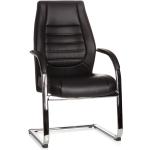 Schwarze hjh Office Freischwinger Stühle aus Kunstleder gepolstert Breite 100-150cm, Tiefe 50-100cm 