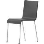 Vitra .03 Stuhl nicht stapelbar Gestell verchromt schwarz/Sitzschale Polyurethan/Gestell verchromt/BxHxT 38x79x52,5cm schwarz Gestell verchromt