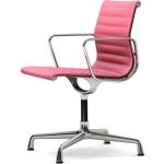 Vitra - Aluminium Chair - EA 104, Gestell poliert, Filzgleiter Hartboden - 68 pink poppyred, Stoff - 56x84x52 cm (41232400 1 Hopsak68 05) (174)