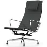Dunkelgraue Moderne Vitra Aluminium Loungestühle aus Leder mit Armlehne Breite 50-100cm, Höhe 50-100cm, Tiefe 50-100cm 